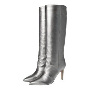 Like‎ new Marc Fisher LTD Narysa Pointed Toe Knee High Boot Sz 5M in silver